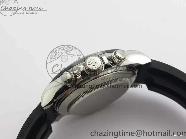 MiroTime 0316 SmartChoice Daytona 116519LN JH Best Edition Black Dial Crystal Markers On Rubber Strap A4130 (Free XS Rubber Strap) 3558